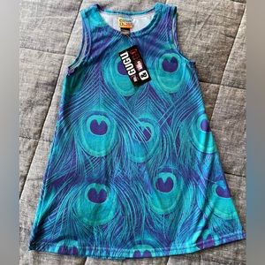 Blue Peacock Swing Dress